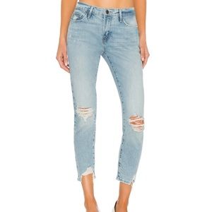 Frame Denim Le Garcon crop destroyed boyfriend jeans